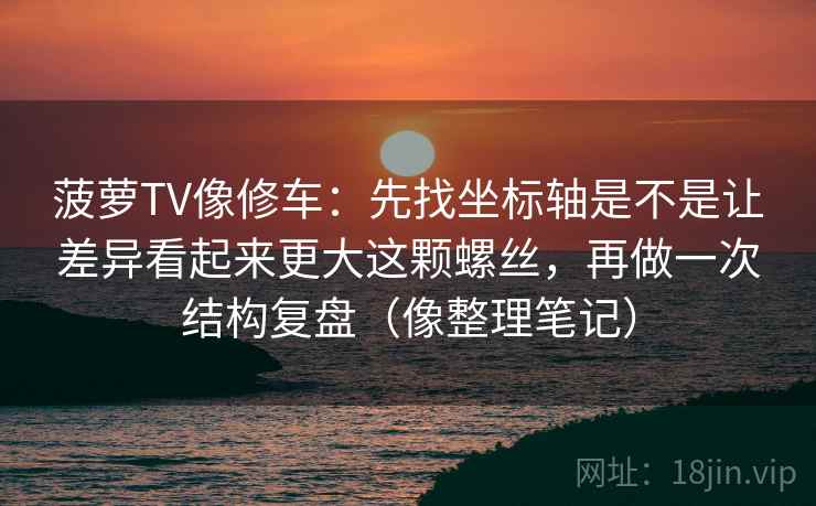 菠萝TV像修车：先找坐标轴是不是让差异看起来更大这颗螺丝，再做一次结构复盘（像整理笔记）